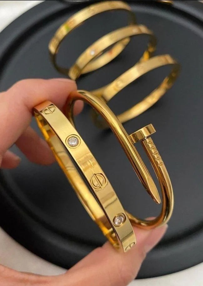 Nail And Love Bangle Stack