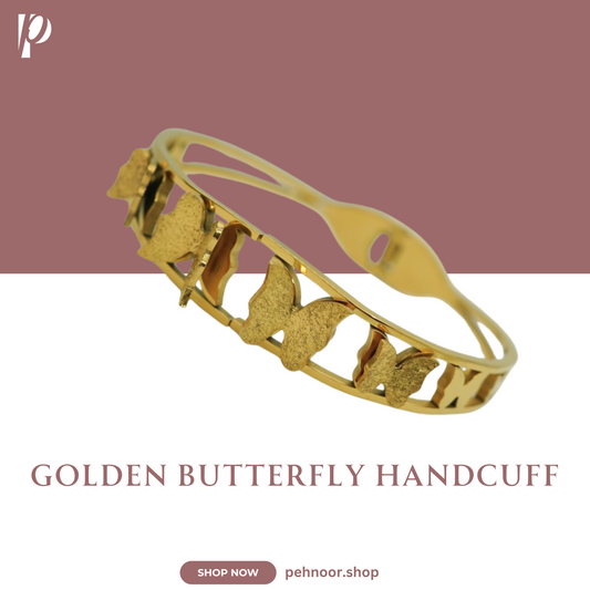 Gold Plated Anti-Tarnish Butterfly Charm Bangle-H1