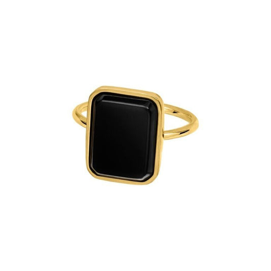 Raw Black Stone Ring-R7